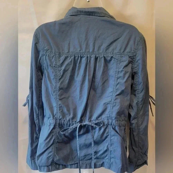CAbi Blue Utility Cargo Zip Closure Jacket Waist & Sleeve Drawstring, size Med. - Picture 6 of 13